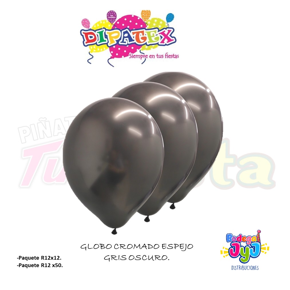 GLOBO CROMADO ESPEJO DIPATEX GRIS OSCURO.