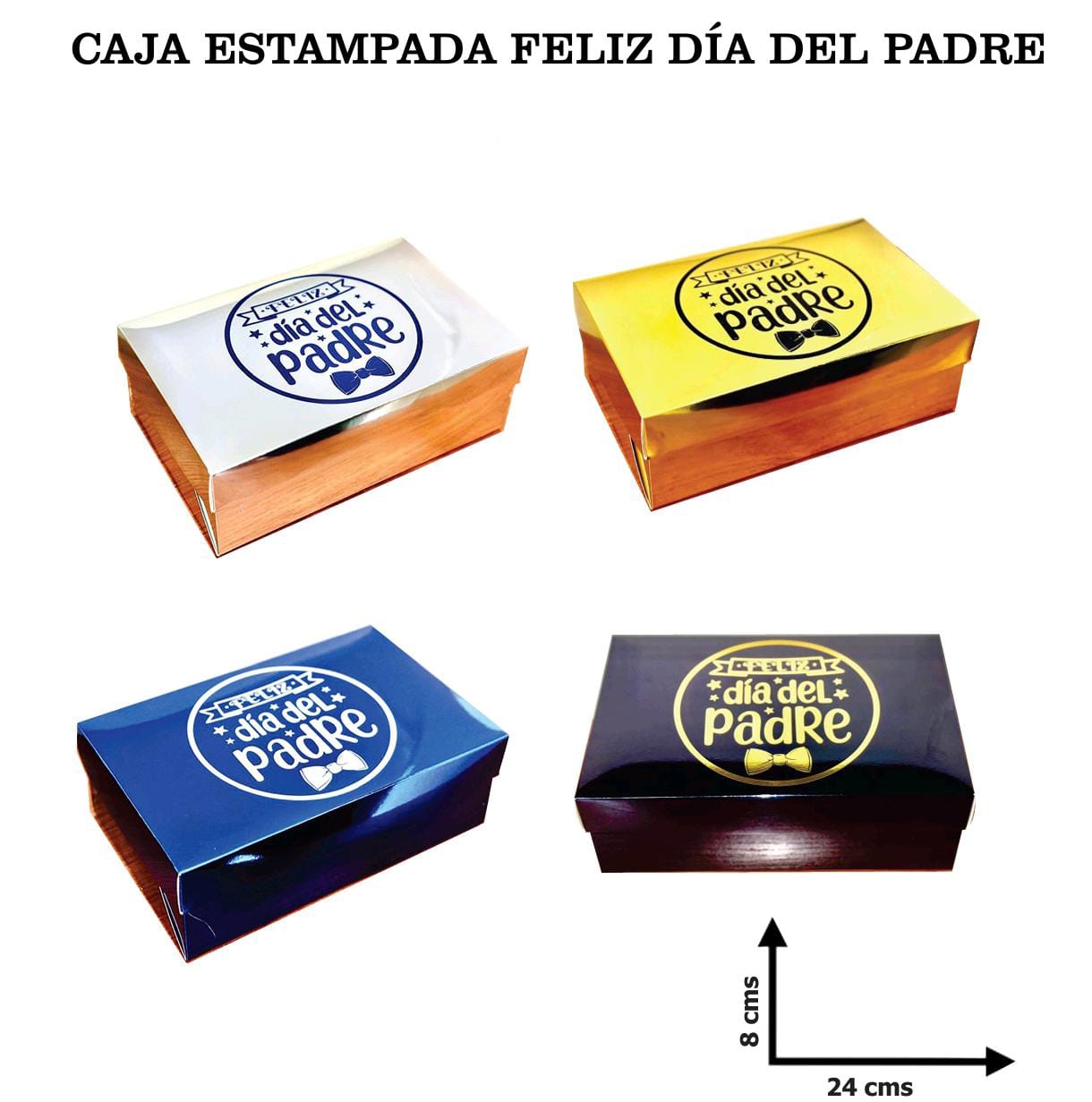 CAJA JUMBO MEDIANA METALIZADA FELIZ DIA PAPÁ "ED"