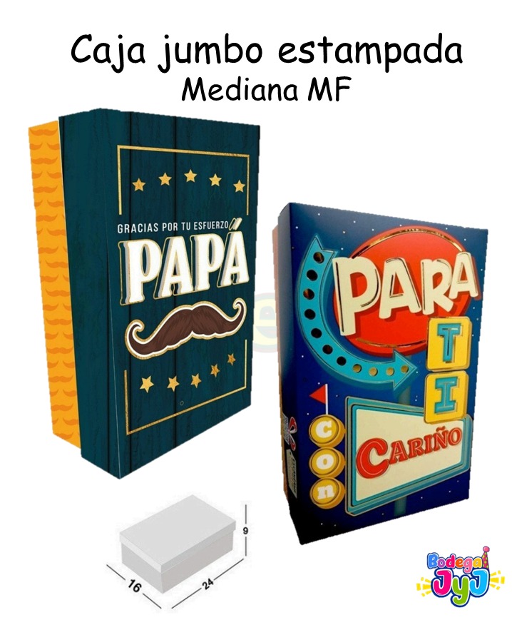 CAJA JUMBO MEDIANA ESTAMPADA METALIZADA MF