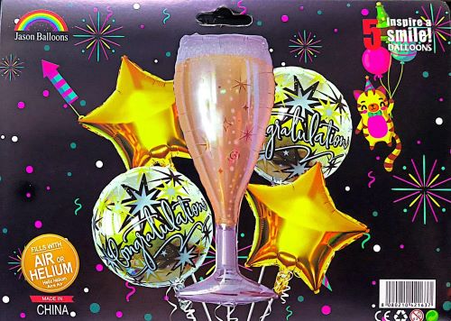 SET GLOBOS X5 COPA DE VINO