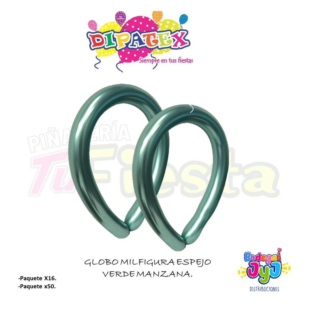 GLOBO MILFIGURA ESPEJO VERDE MANZANA DIPATEX.