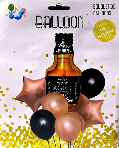 SET GLOBOS X7 BOTELLA WHISKY