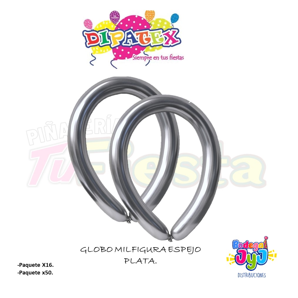 GLOBO MILFIGURA ESPEJO PLATA DIPATEX.
