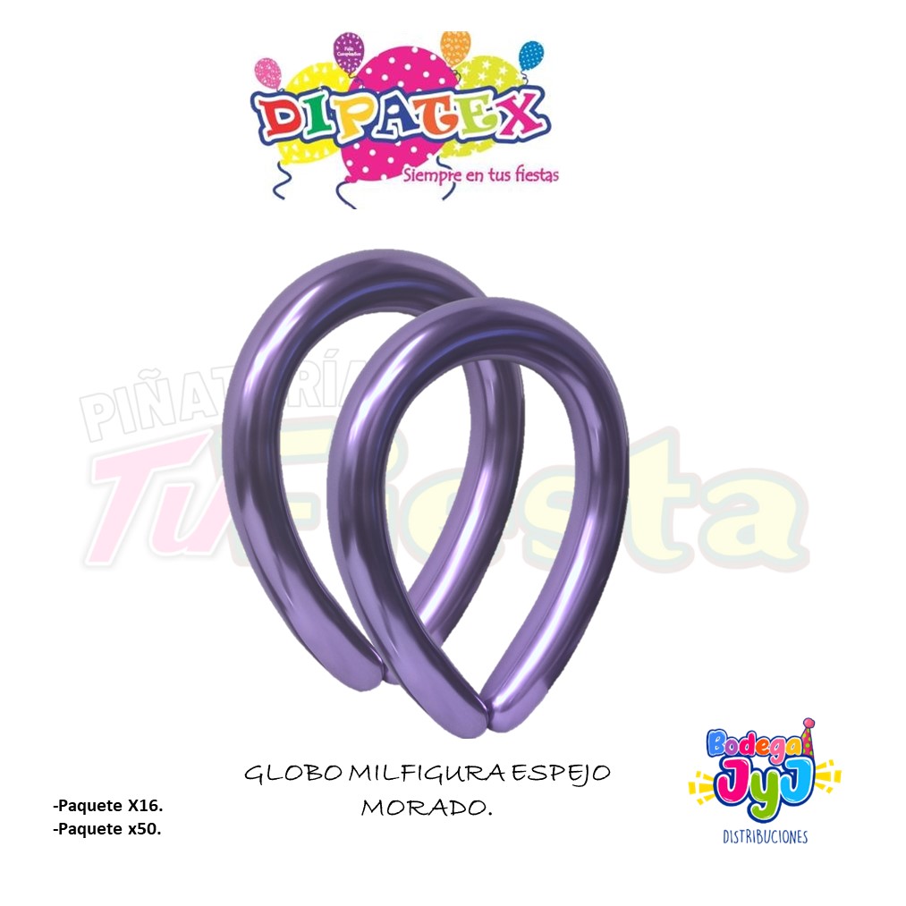 GLOBO MILFIGURA ESPEJO MORADO DIPATEX.