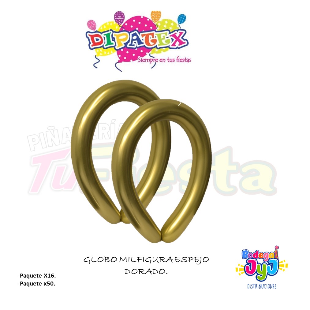 GLOBO MILFIGURA ESPEJO DORADO DIPATEX.