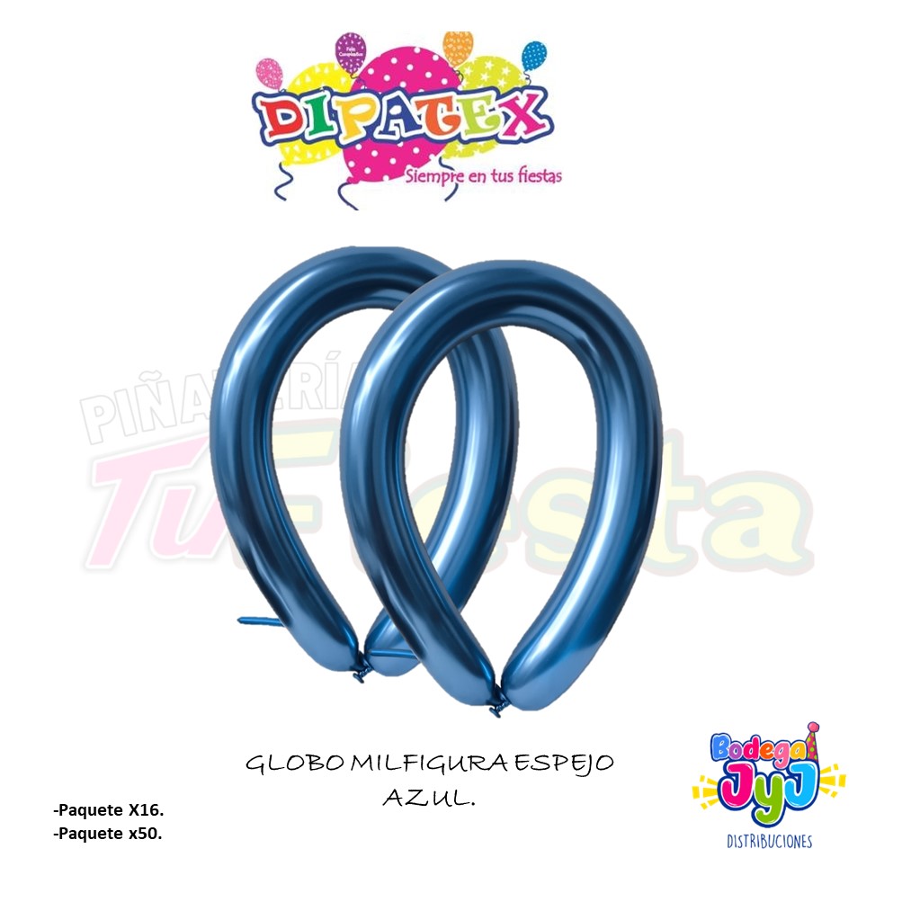GLOBO MILFIGURA ESPEJO AZUL DIPATEX.