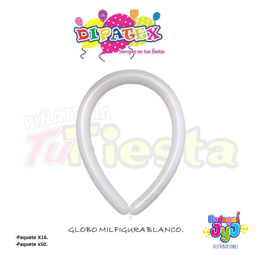 GLOBO MILFIGURA DIPATEX BLANCO.
