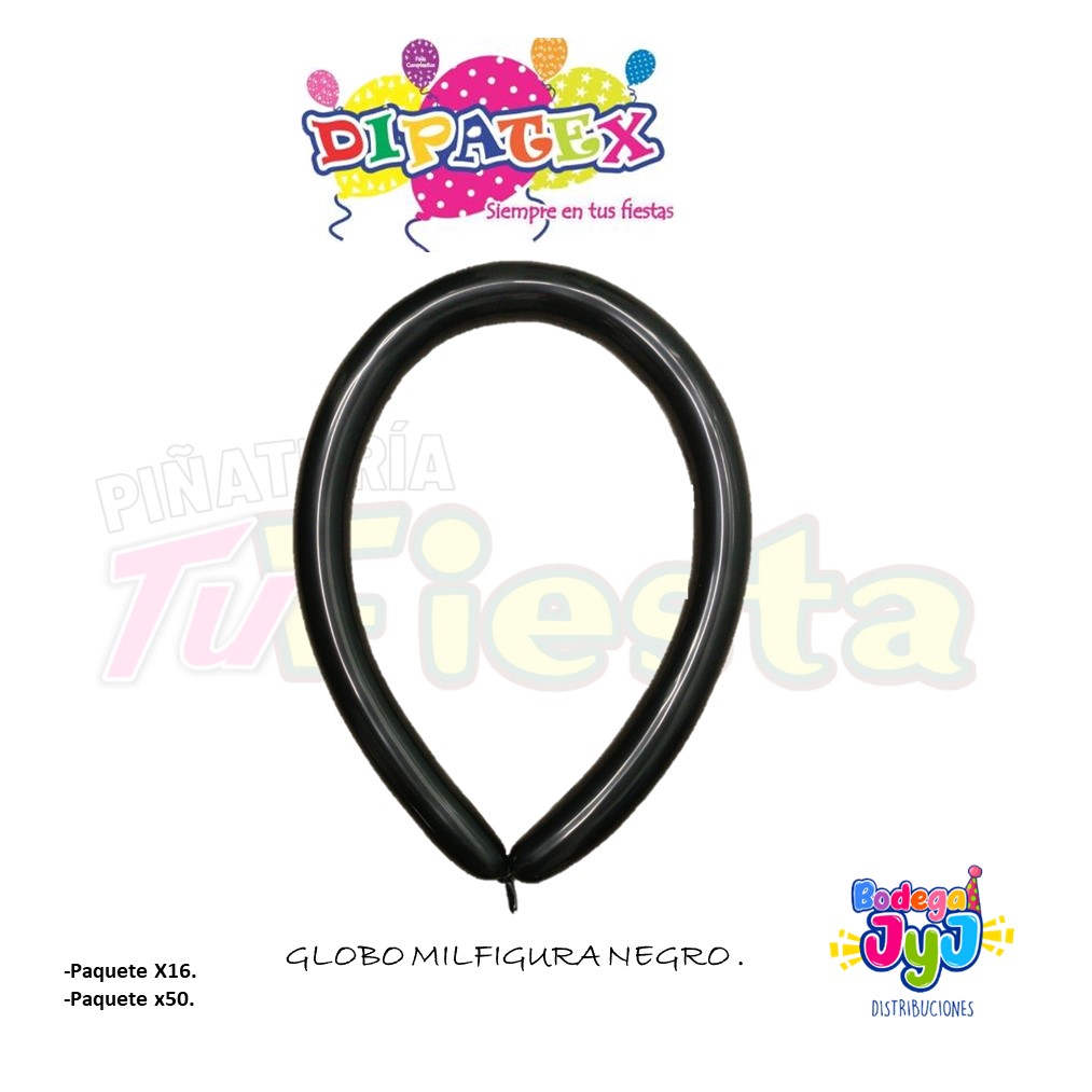 GLOBO MILFIGURA DIPATEX NEGRO.