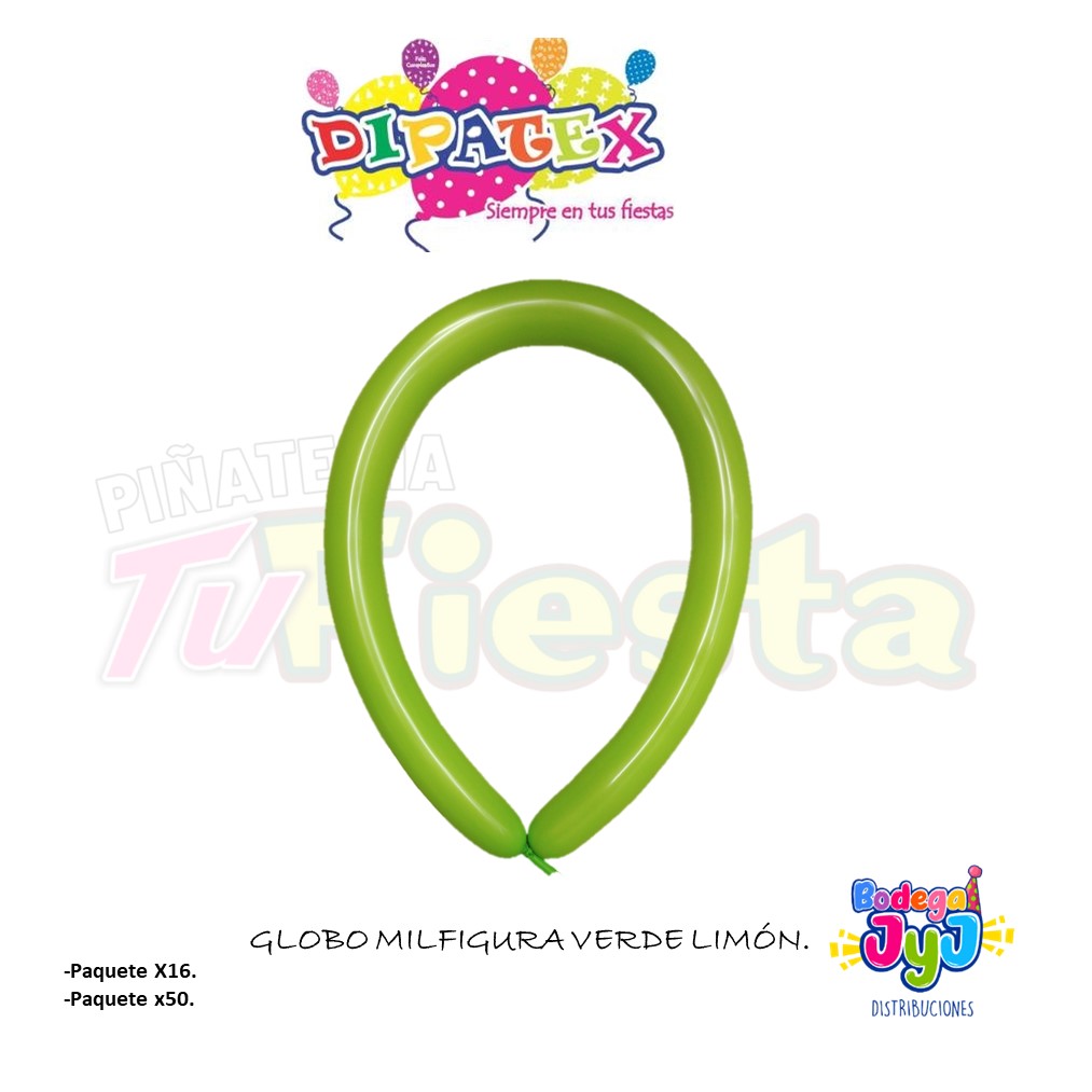 GLOBO MILFIGURA DIPATEX VERDE LIMON.