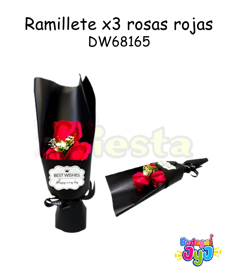RAMILLETE X3 ROSAS ROJAS DW68165