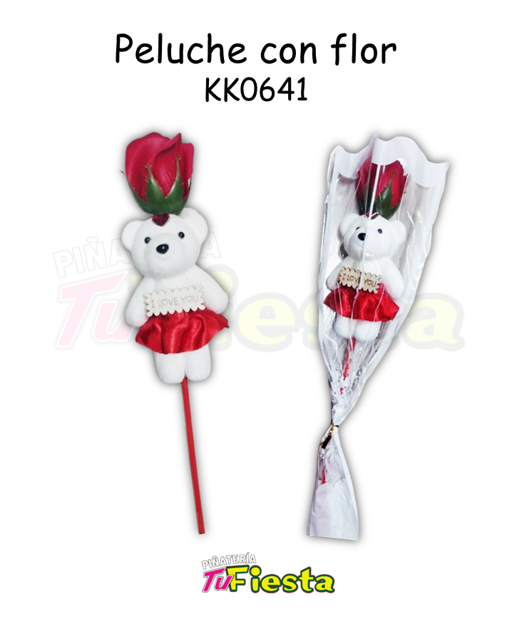 PELUCHE CON FLOR kk0641