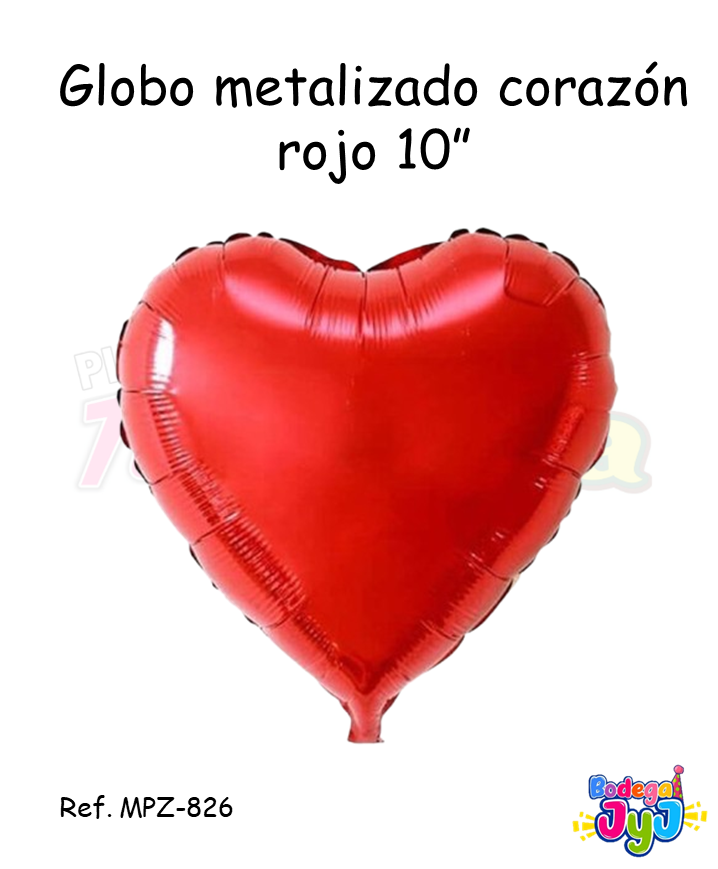 GLOBO METALIZADO CORAZON ROJO 10" MPZ-826