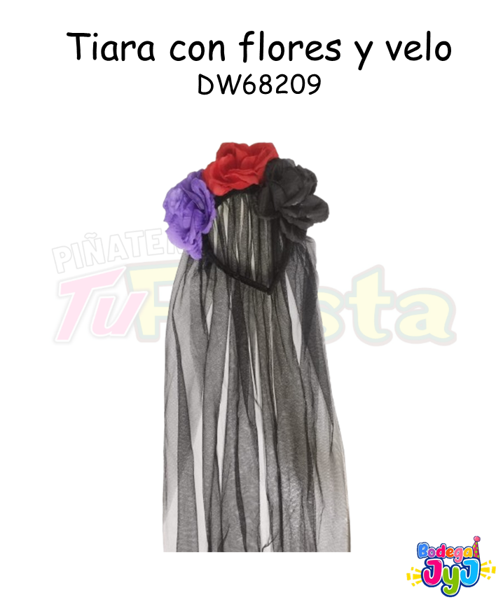TIARA VELO LARGO CON FLORES DW68209