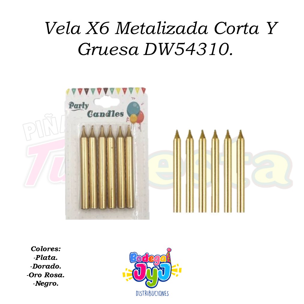VELA X6 METALIZADA CORTA Y GRUESA DW54310