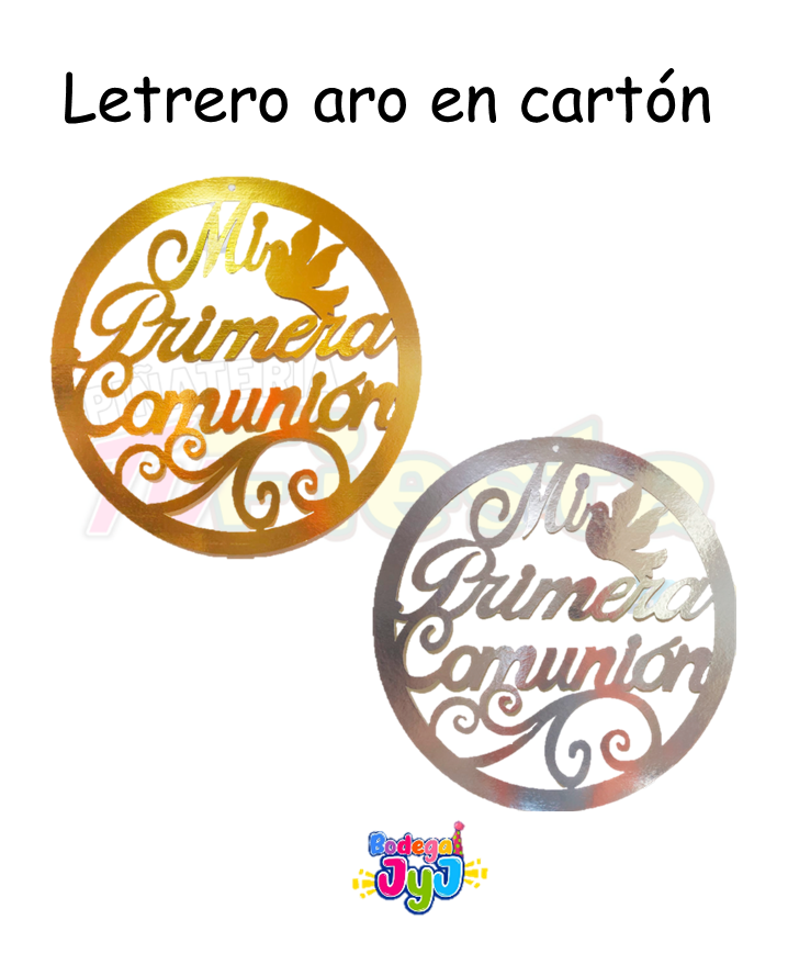 LETRERO ARO CARTON MI PRIMERA COMUNION (EDUAR)
