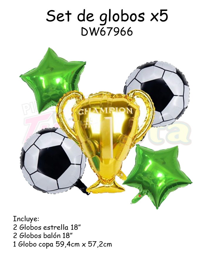 SET GLOBOS X5 TROFEO Y BALONES DW67966