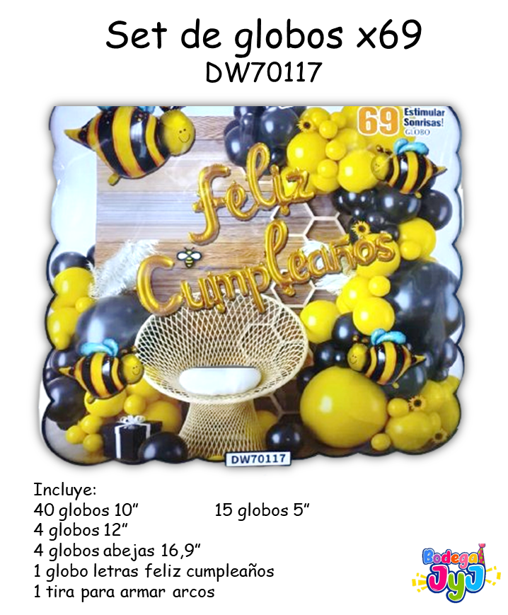SET DE GLOBOS X69 ABEJA DW70117