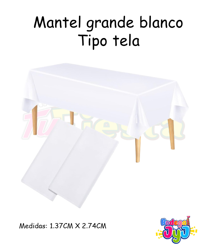 MANTEL UNICOLOR TIPO TELA GRANDE BLANCO