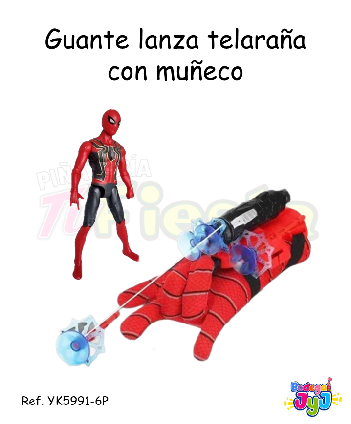 GUANTE LANZA TELARAÑA + MUÑECO YK5991-6P