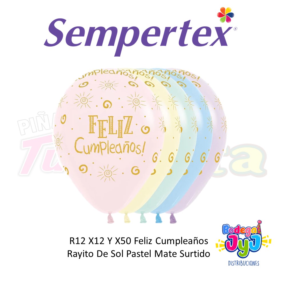 GLOBO INFINITY FC RAYITO DE SOL PASTEL MATE SURTIDO SEMPERTEX
