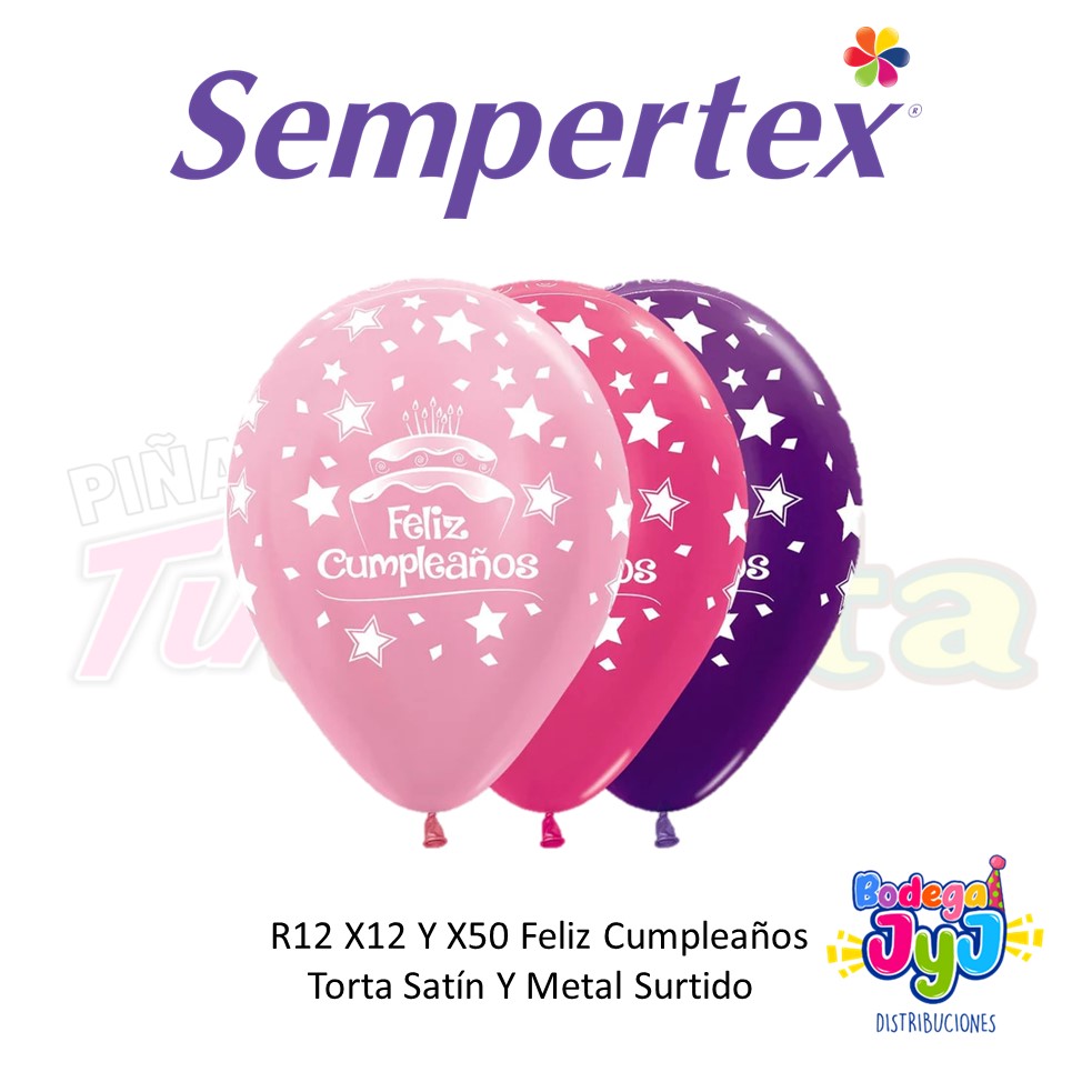 GLOBO INFINITY FC TORTA SATIN Y METAL SURTIDO SEMPERTEX