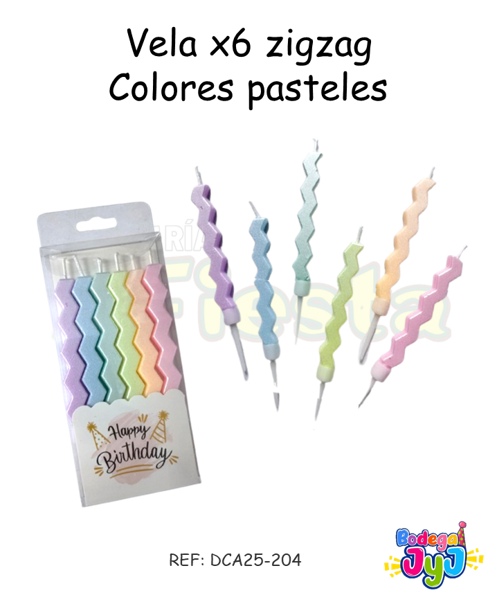 VELA X6 ZIG ZAG COLORES PASTEL DCA25-204