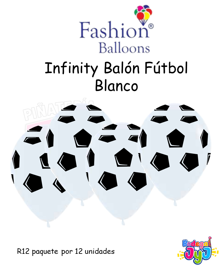 GLOBO INFINITY R12 X12 BALON FUTBOL BLANCO FASHION BALLONS
