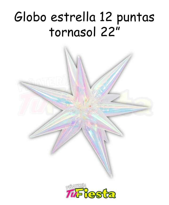 GLOBO TORNASOL ESTRELLA 12 PUNTAS 22" JD