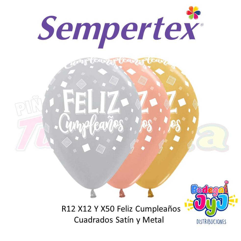 GLOBO INFINITY FC CUADRADOS SATIN Y METAL SURTIDO SEMPERTEX