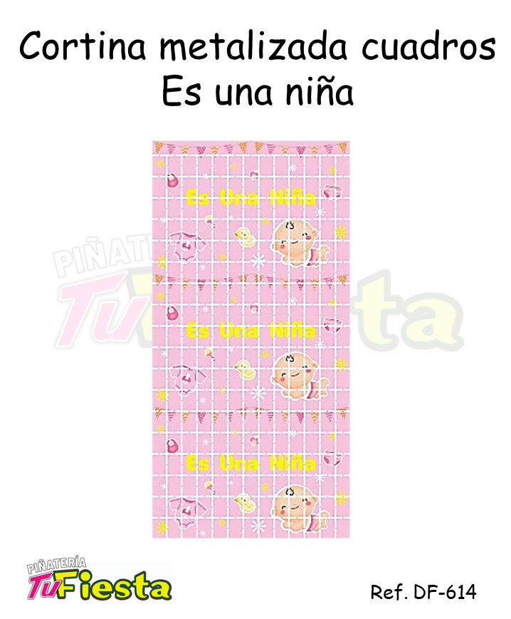 CORTINA METALIZADA CUADROS ES NIÑA DF-614