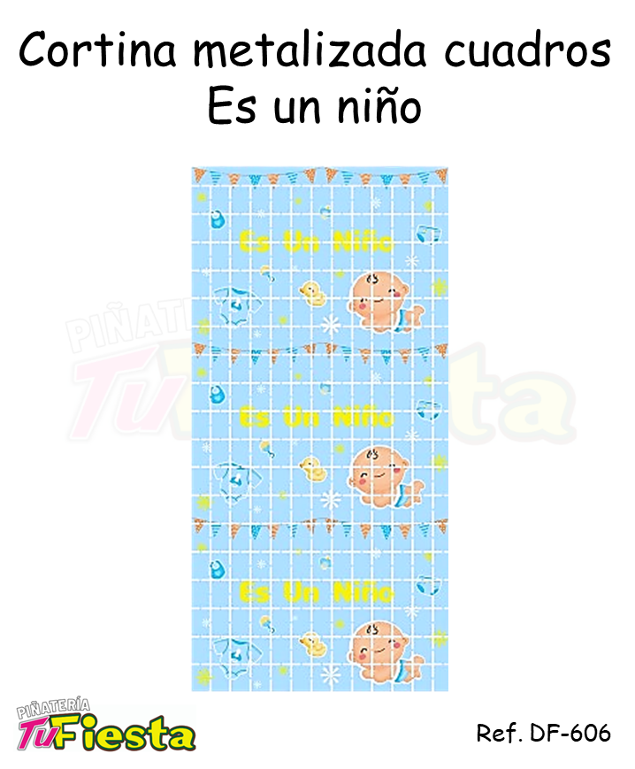CORTINA METALIZADA CUADROS ES NIÑO DF-606