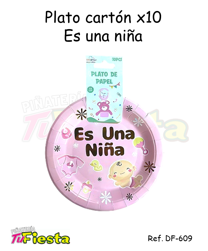 PLATO CARTON X10 ES NIÑA DF-609