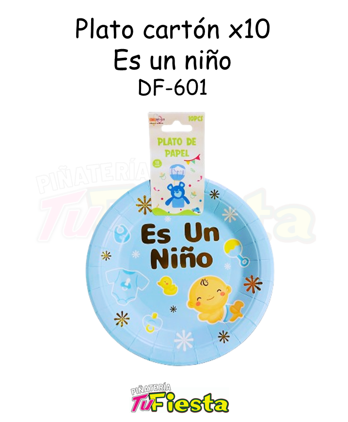 PLATO CARTON X10 ES NIÑO DF-601