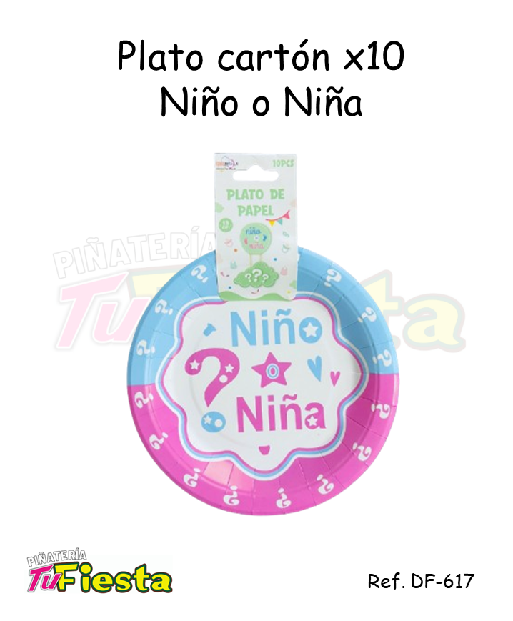 PLATO CARTON X10 NIÑO O NIÑA DF-617