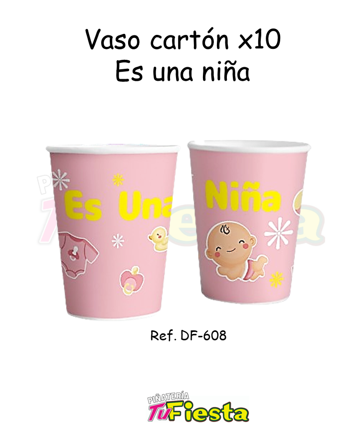 VASO CARTON X10 ES NIÑA DF-608