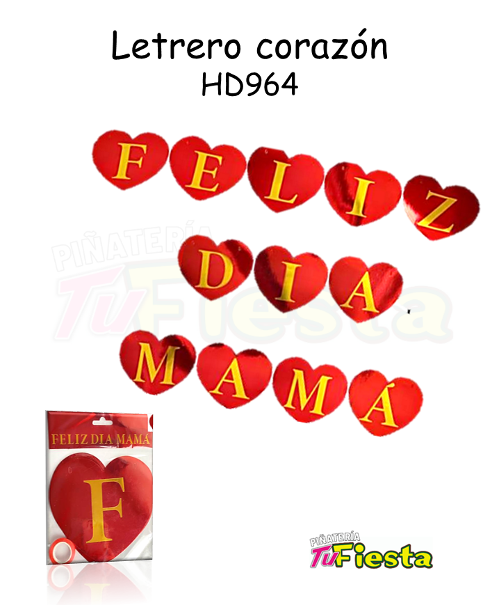 LETRERO CORAZON FELIZ DIA MAMA HD964