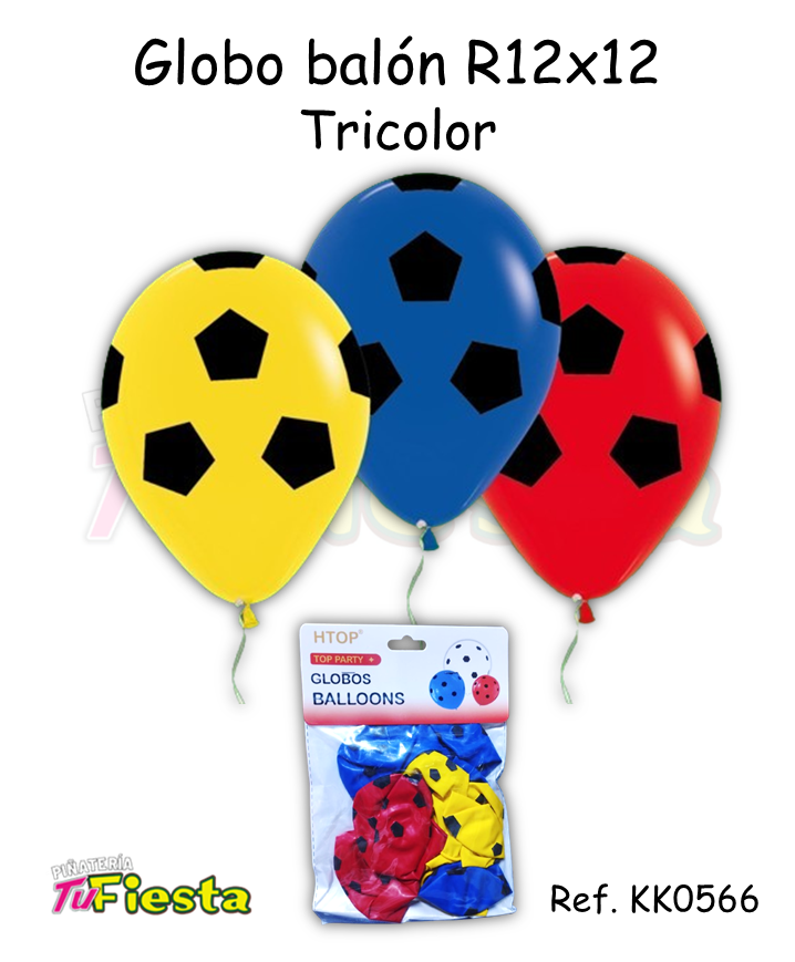 GLOBO BALON R12 X12 UNIDADES TRICOLOR HTOP KK0566