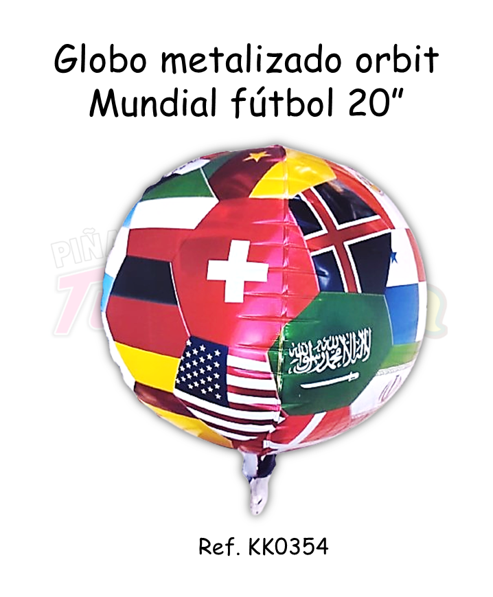 GLOBO METALIZADO ORBIT MUNDIAL FUTBOL 20" KK0354