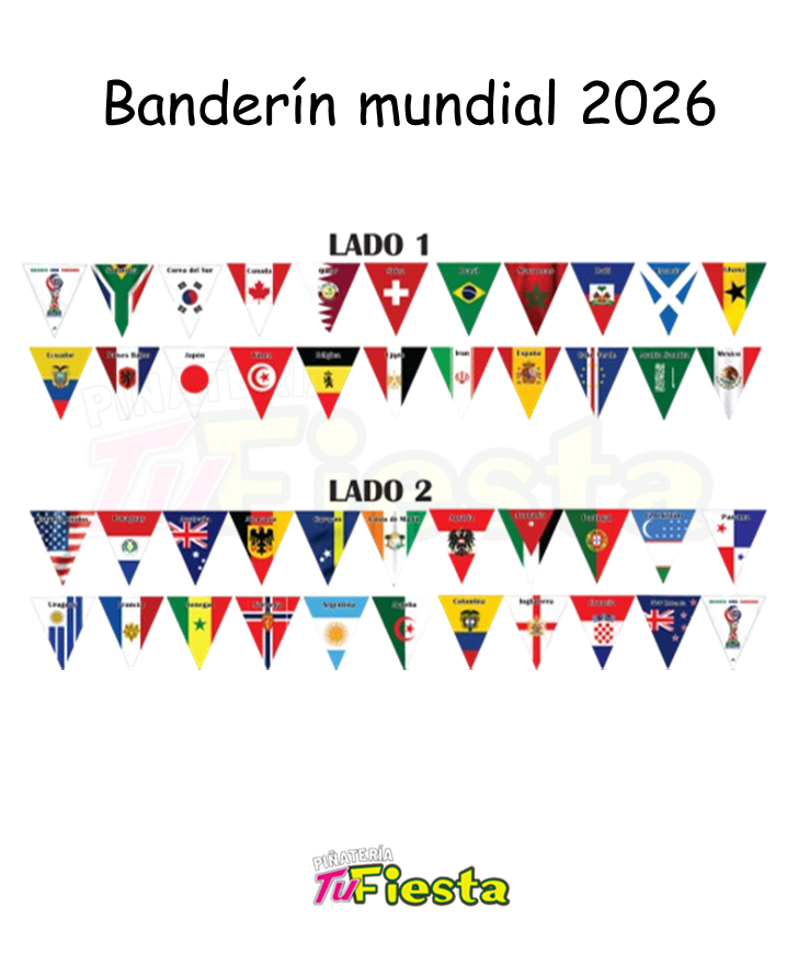 BANDERIN DE PAPEL MUNDIAL 2026 MOVILES