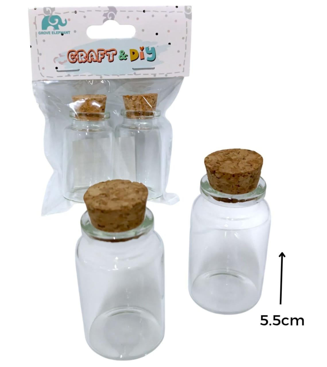 FRASCO DE VIDRIO CON CORCHO IMPORTADO