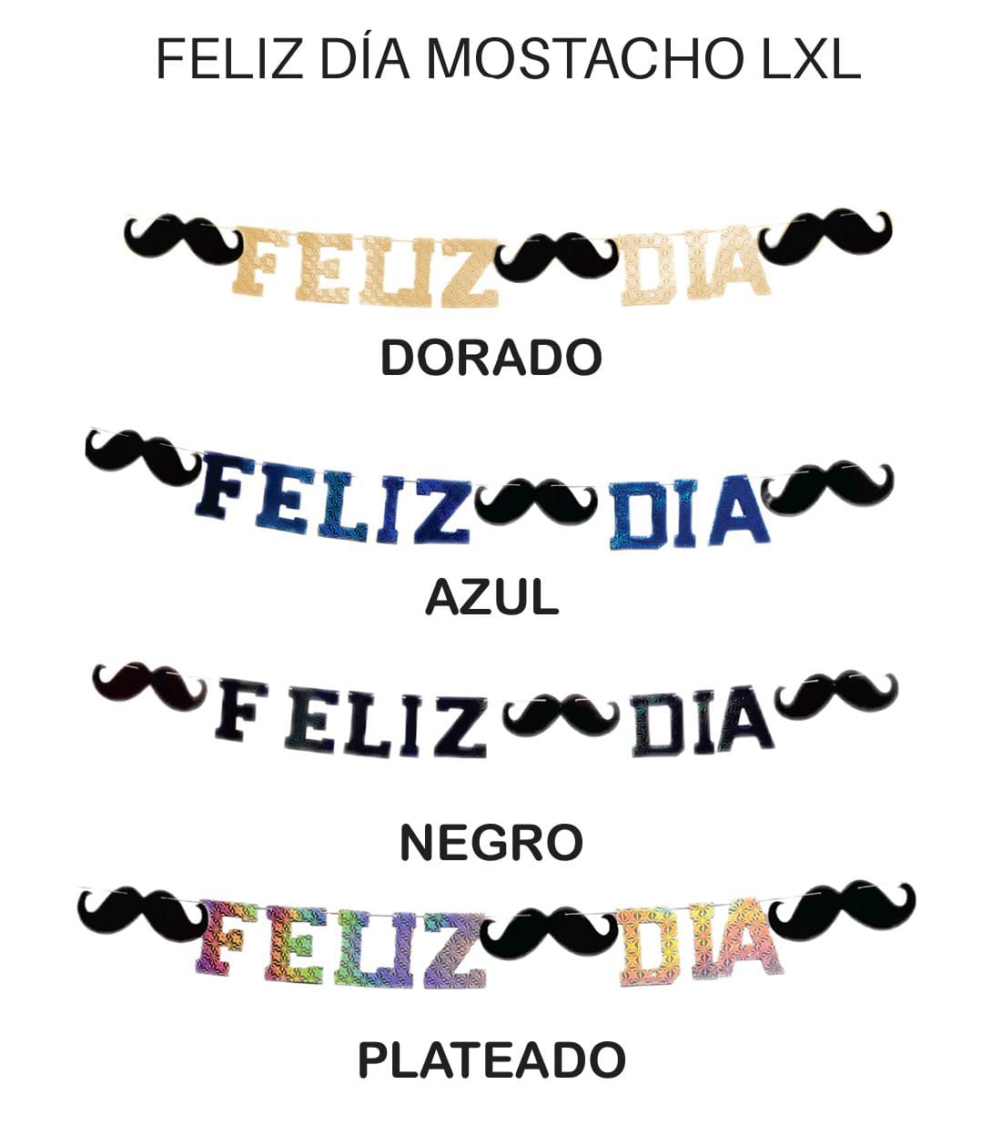 LETRERO FELIZ DIA MOSTACHO LETRA X LETRA EDUAR