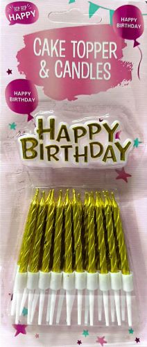 VELA METALIZADA X24 CON HAPPY BIRTHDAY