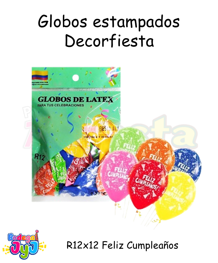 GLOBOS R12 X12 ESTAMPADOS DECORFIESTA