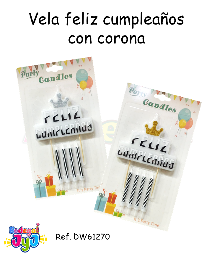 VELA FELIZ CUMPLEAÑOS CON CORONITA DW61270