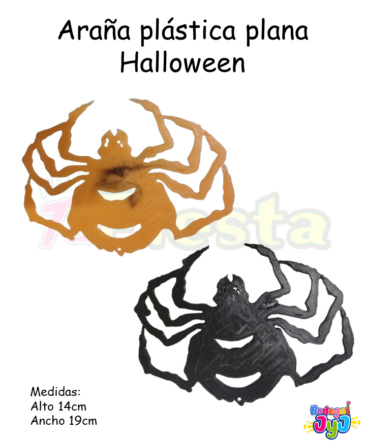 ARAÑA PLASTICA PLANA HALLOWEEN