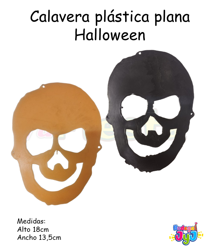 CALAVERA PLASTICA PLANA HALLOWEEN