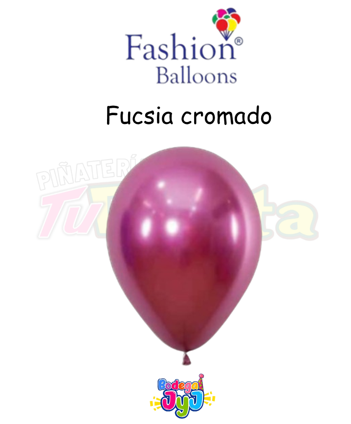 GLOBO FUCSIA CROMADO FASHION BALLONS