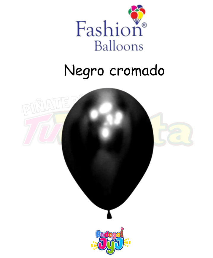 GLOBO NEGRO CROMADO FASHION BALLONS