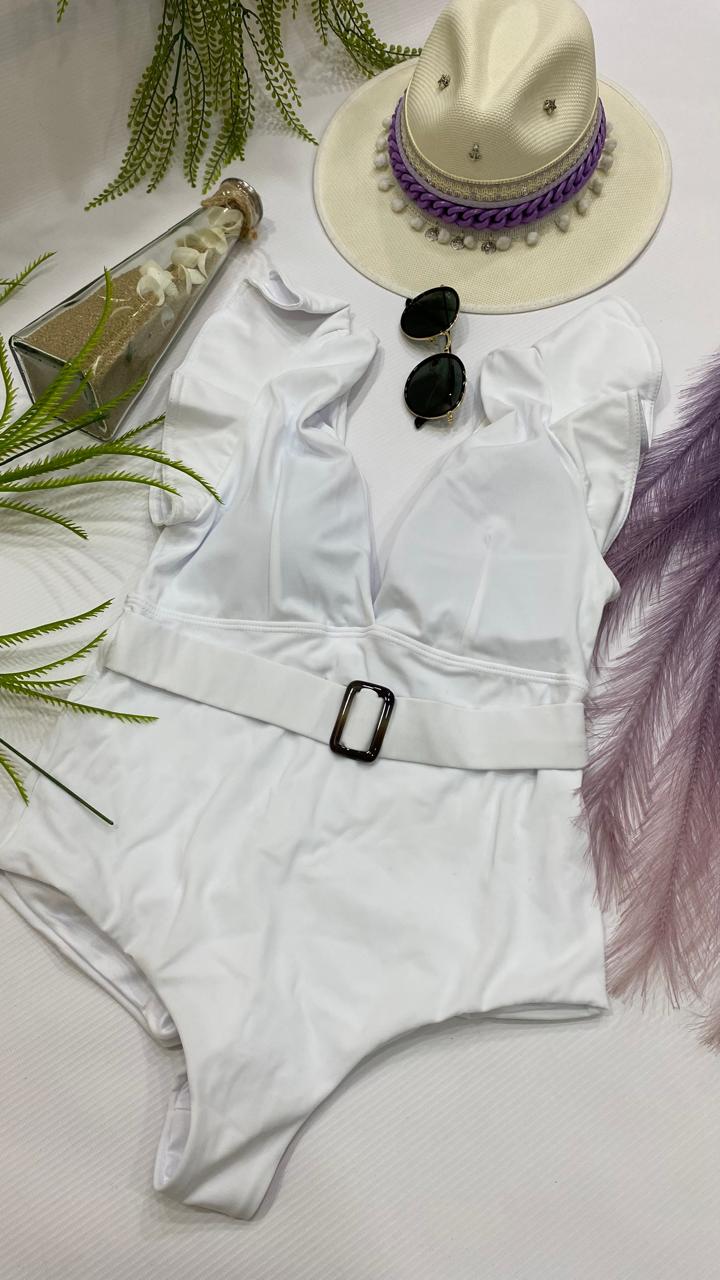 Enterizo blanco cinturon