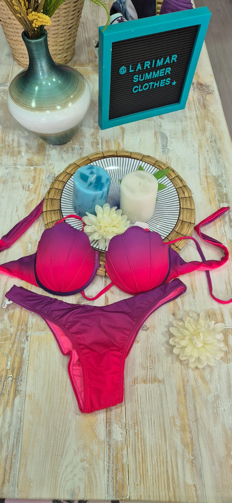 Bikini degrade rojo morado